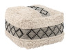Pisco Beige & Black Cotton and Foam Ottoman