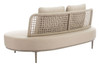 Ruhe Beige Aluminum and Olefin Sofa for Outdoor Use