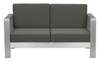 Cosmopolitan Dark Gray Aluminum and Olefin Sofa for Outdoor Use