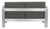Cosmopolitan Dark Gray Aluminum and Olefin Sofa for Outdoor Use