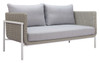 Frais Gray Aluminum and Olefin Loveseat for Outdoor Use