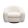 Pascal Swivel Chair in Bone Boucle, 40 x 37 x 29 Inches with Swivel Design