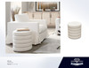 Helix Ottoman, Ivory Boucle, 17 in. W x 17 in. D x 18 in. H, Fully Assembled