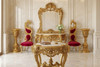 Traditional Antique Console Table, Mirror & Chair