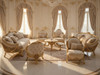 Luxury Traditional Living Room Set | Elite Antique Gold & Curved Royal Sofas