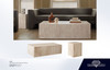 Ark Beige Coffee Table, Beige Marquina Marble, 48 in. W x 24 in. D x 14 in. H