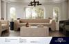 Ark Beige Coffee Table, Beige Marquina Marble, 48 in. W x 24 in. D x 14 in. H