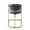 Solstice Counter Chair in Grey Velvet / Gold, 24 in. W x 21 in. D x 36 in. H