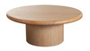 Campbell Coffee Table in Light Oak, 40 x 40 x 16 Inches, Fully Assembled