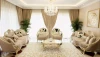 Premium Royal Gold & Beige Living Room Set – (Classic Luxury Look)