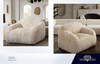 Dawson Chair, Natural Faux Fur, 45 x 40 x 32 Inches for Living Room Seating