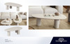 Echo Coffee Table in Ivory Cement Finish, 47-Inch W x 25-Inch D x 14-Inch H