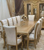 Elite Champagne Gold & Pearl White Dining Set  8-Piece Luxury Tufted Velvet Collection