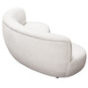 Simone Sofa in White Faux Sheepskin, 103 x 47 x 30 Inches with Swivel Design