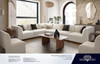 Aspen Modular Corner in Cream Fabric with Wood Trim, 38 x 38 x 29 Inches