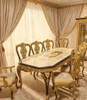 Royal Majestic Gold & Onyx Black Dining Set – 8-Piece Floral Tapestry Baroque Collection
