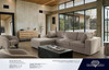 Link Sofa, Ivory Fabric, 88 in. W x 37 in. D x 29 in. H with Accent Pillows