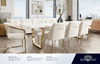 Quinn Dining Chair, Cream or Grey Velvet / Brushed Gold, 24 x 22 x 33 Inches