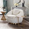 Celine Sofa in Light Cream Velvet / Brushed Gold Base, 99 x 51 x 33 Inches