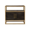 Empire Nightstand, Dark Brown with Gold or Silver Frame, 26 x 19 x 24 Inches