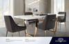 Quinn Dining Chair, Cream or Grey Velvet / Brushed Gold, 24 x 22 x 33 Inches