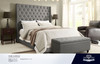 Park Avenue Queen Bed in Smoke Velvet or Grey Linen, 71 x 89 x 69 Inches