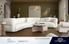 Nebula Coffee Table in Panther Beige Marble, 40 in. W x 40 in. D x 16 in. H