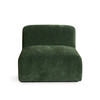 Echo Armless Chair in Cream, Spruce or Amber Fabric, 35 x 35 x 28 Inches