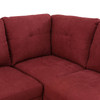 Red 3-Piece Upholstered L-Shaped Sectional Sofa with Chaise and Lift-Top Storage