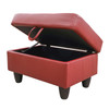 Red 3-Piece Faux Leather L-Shaped Sectional Sofa with Right-Side Chaise