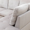 Gray White 3-Piece Corduroy Sectional Sofa with Right-Facing Chaise and Lift-Top