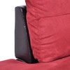 Red 3-Piece Flannel and PVC Sectional Sofa with Left-Facing Chaise and Lift-Top