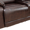 Brown 5-Piece Faux Leather Reclining Sectional with Push-Back Chaise and Center