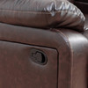 Brown 5-Piece Faux Leather Reclining Sectional with Push-Back Chaise and Center