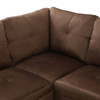 Chocolate Brown 3-Piece Flannel Upholstered Sectional Sofa with Left-Side Chaise