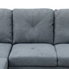 Dark Gray 3-Piece Flannelette Sectional Sofa with Right-Facing Chaise and Seats