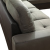 Taupe 3-Piece Flannel and PVC Sectional Sofa with Right-Facing Chaise and Seats