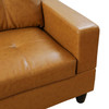 Turmeric 3-Piece Semi-PU Synthetic Leather Sectional with Left-Facing Chaise