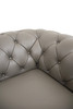 Brown Leather Chesterfield Sectional Sofa with Right-Facing Chaise and Sections