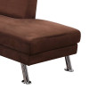 Brown 3-Piece Flannel Sectional Sofa with Right-Facing Chaise and Storage