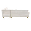 White 2-Piece Flannel Sectional Sofa with Right-Facing Chaise Channel-Tufted