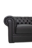 Black Leather Chesterfield Corner Sectional Sofa with Right-Facing Return