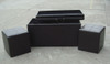 Espresso 3-Piece Storage Ottoman Set with Removable Tray and Two Cube Stools