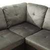 Taupe 3-Piece Flannel and PVC Sectional Sofa with Left-Facing Chaise and Ottoman