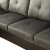Taupe 3-Piece Flannel and PVC Sectional Sofa with Left-Facing Chaise and Ottoman
