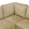 Beige 3-Piece Flannel Sectional Sofa with Left-Facing Chaise and Lift-Top
