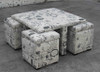 Espresso 5-Piece Printed Fabric Storage Ottoman and Coffee Table Set with Seats