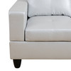 Silver Gray 3-Piece Semi-PU Synthetic Leather Sectional with Right-Facing Chaise