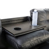 Black 3-Piece Faux Leather Sectional Sofa with Left-Facing Chaise Storage