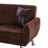 Brown 3-Piece Flannel Sectional Sofa with Left-Facing Chaise and Storage Ottoman